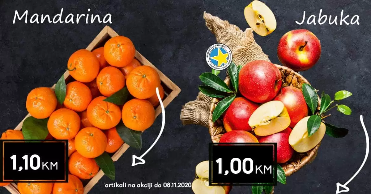 amko super akcija. ojacajte imunitet. jabuka. mandarina.