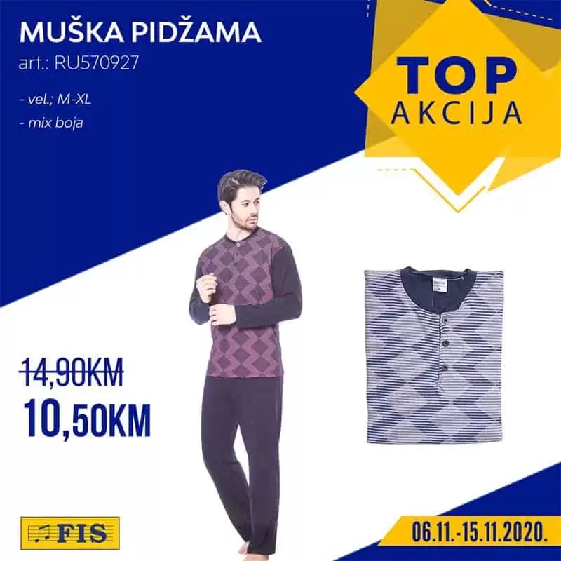 Fis TOP akcija. Fis snizenje.  muska pidzama