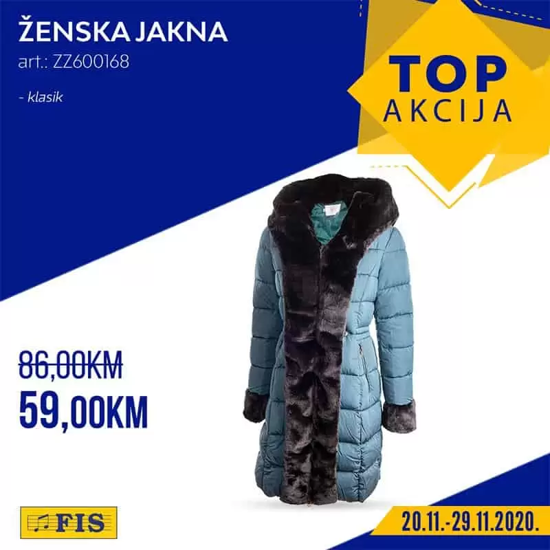 fis top akcija. snizenje. popust. katalog. zenska jakna