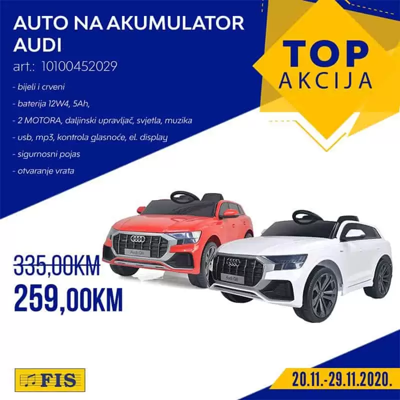 fis top akcija. snizenje. popust. katalog. auto na akumulator
