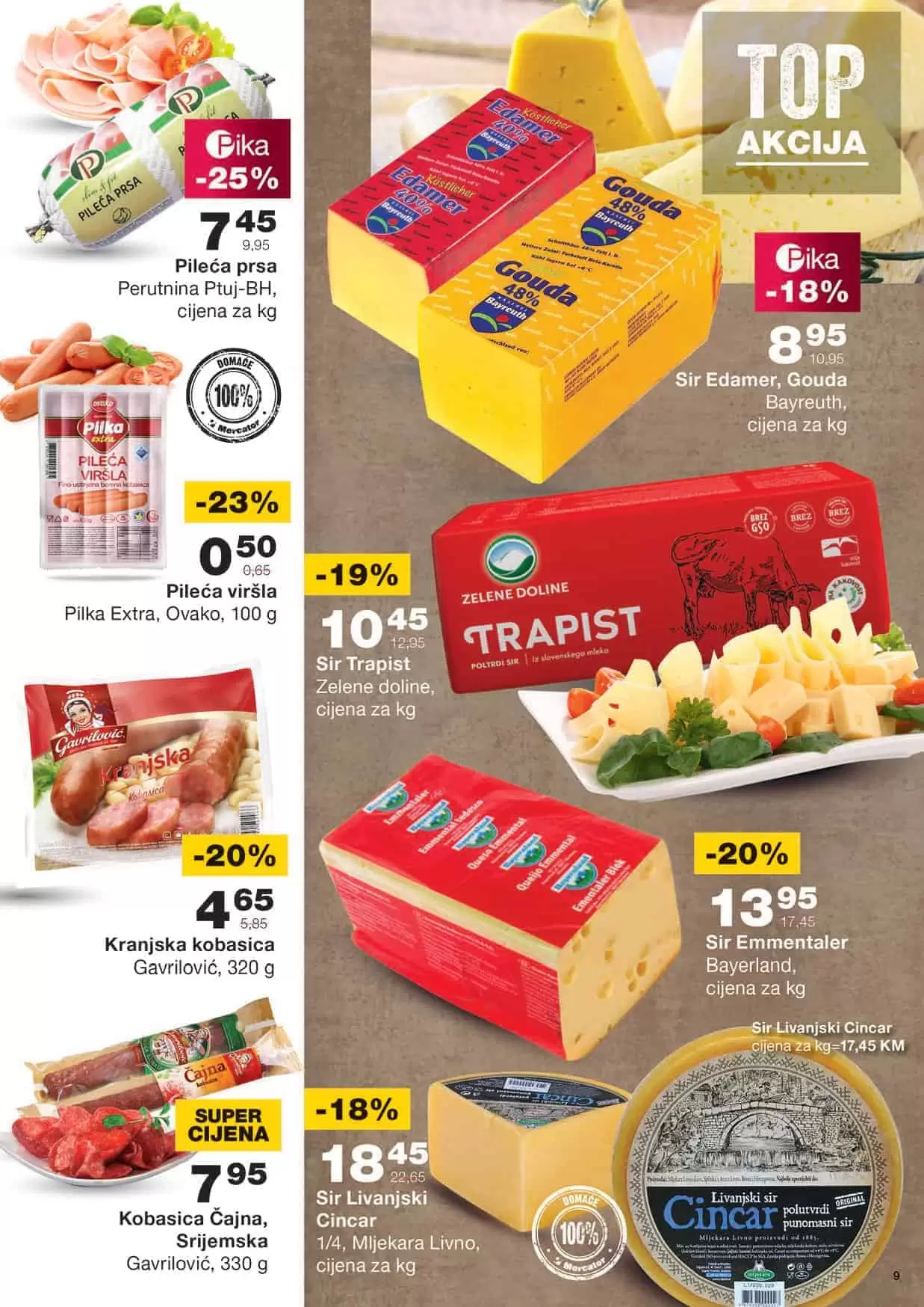 mercator kataloska akcija. mercator snizenje. mercator lozionicka. mlijecni asortiman