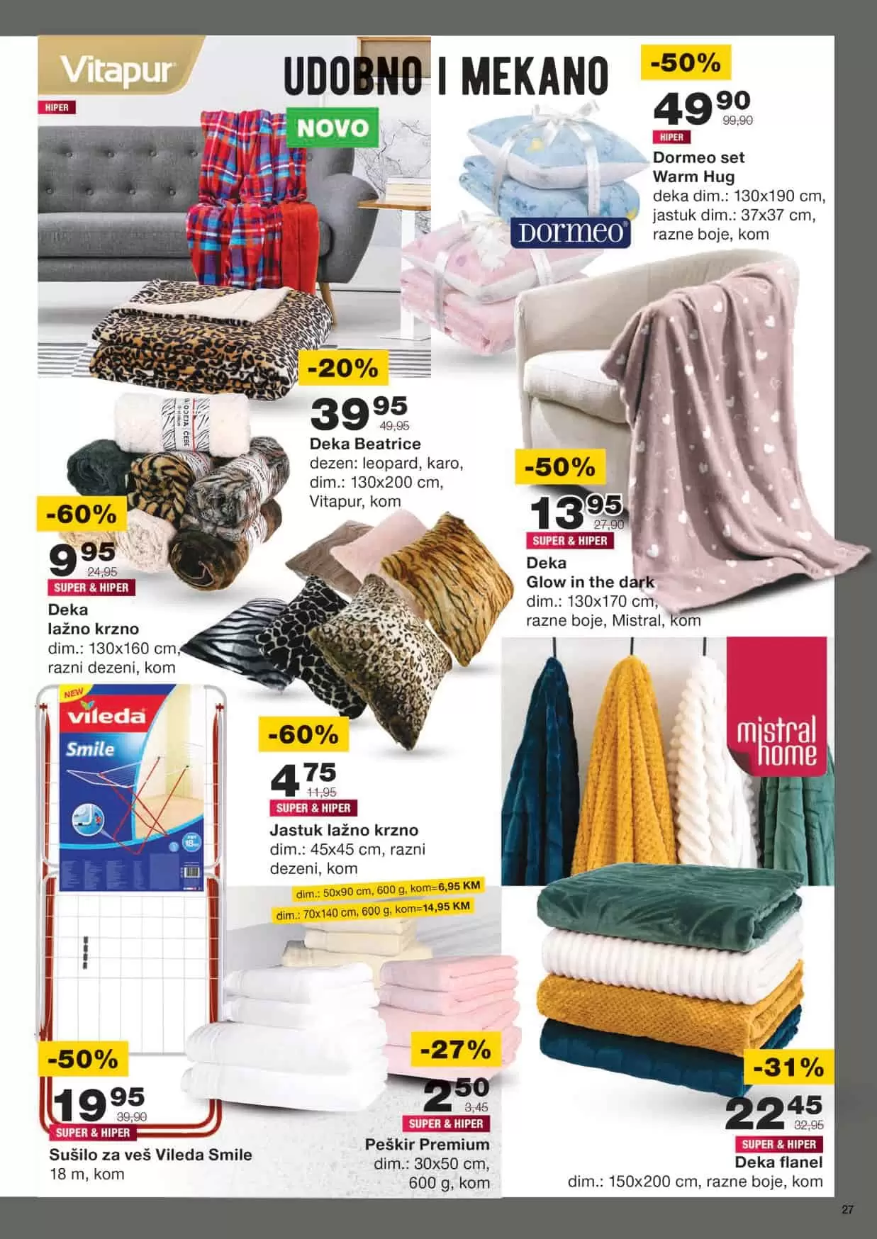 mercator kataloska akcija. mercator snizenje. mercator lozionicka. mekana deka