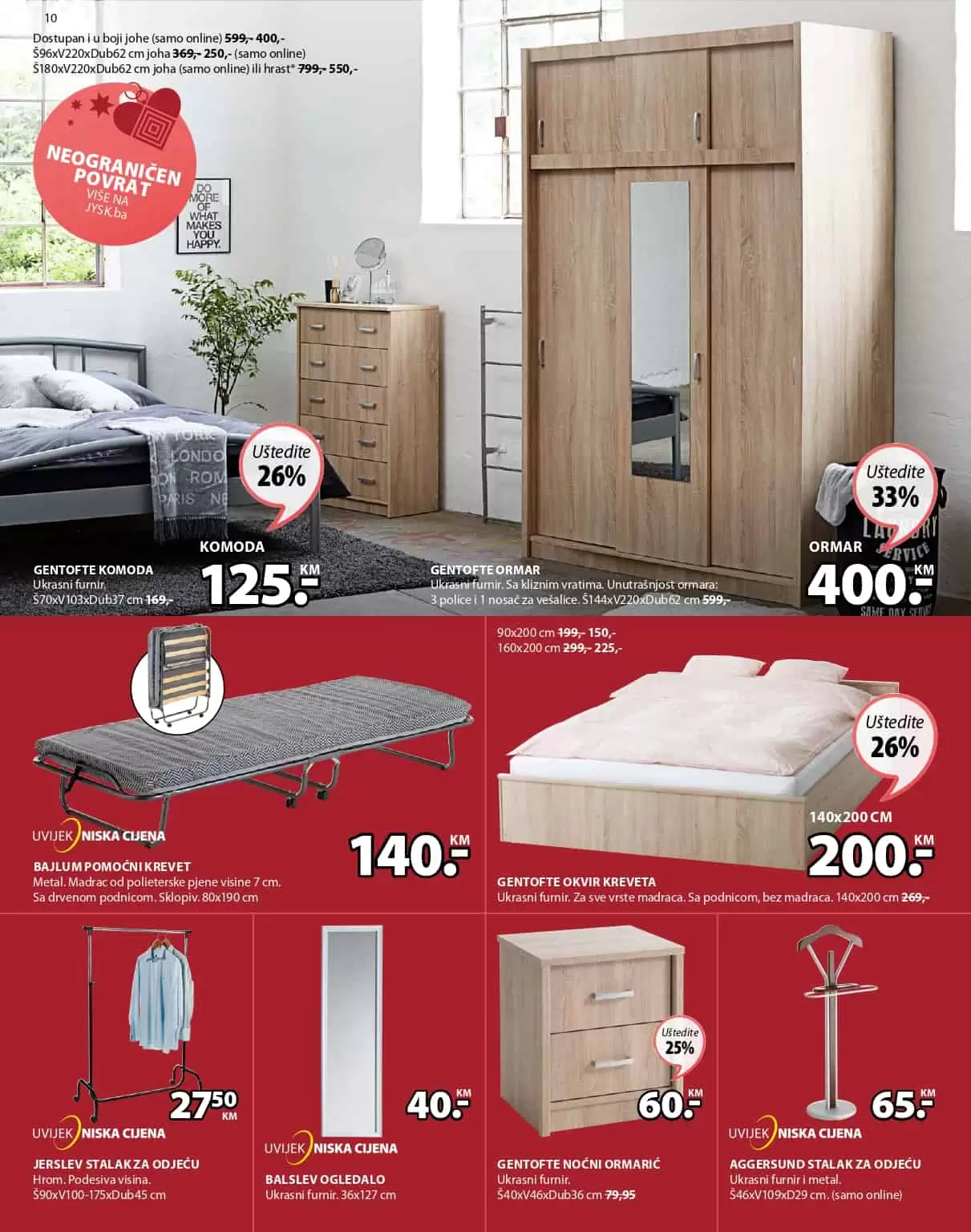 jysk akcijski katalog. jysk raspodaja. jysk snizenje. jysk popust.  ormar. regal. polica. spavaca soba. namjestaj sarajevo 