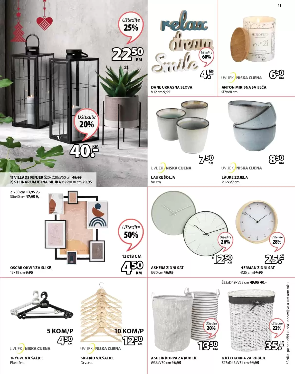 jysk akcijski katalog. jysk raspodaja. jysk snizenje. jysk popust.  saksija za cvijece. sat. 