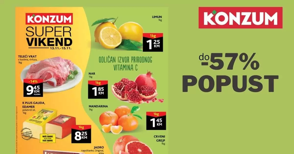 Konzum akcijski katalog. konzum snizenje. konzum akcija. snizeno. popust. katalog.