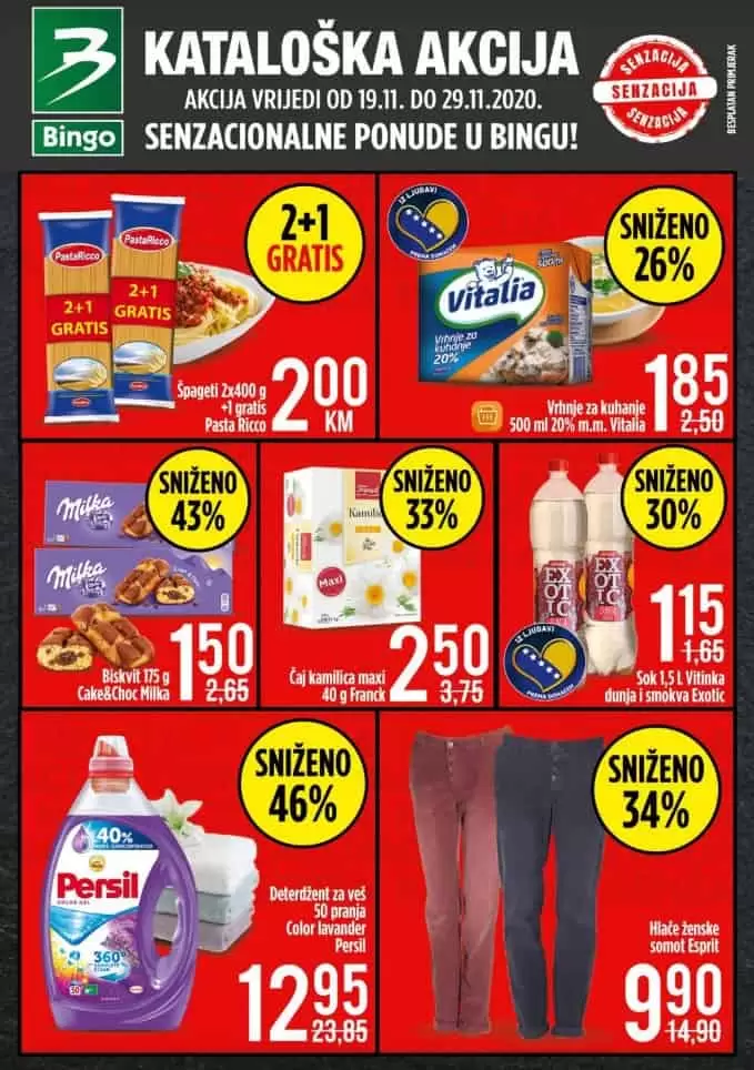 bingo akcijski katalog. snizenje. popust. akcija. snizeno. 