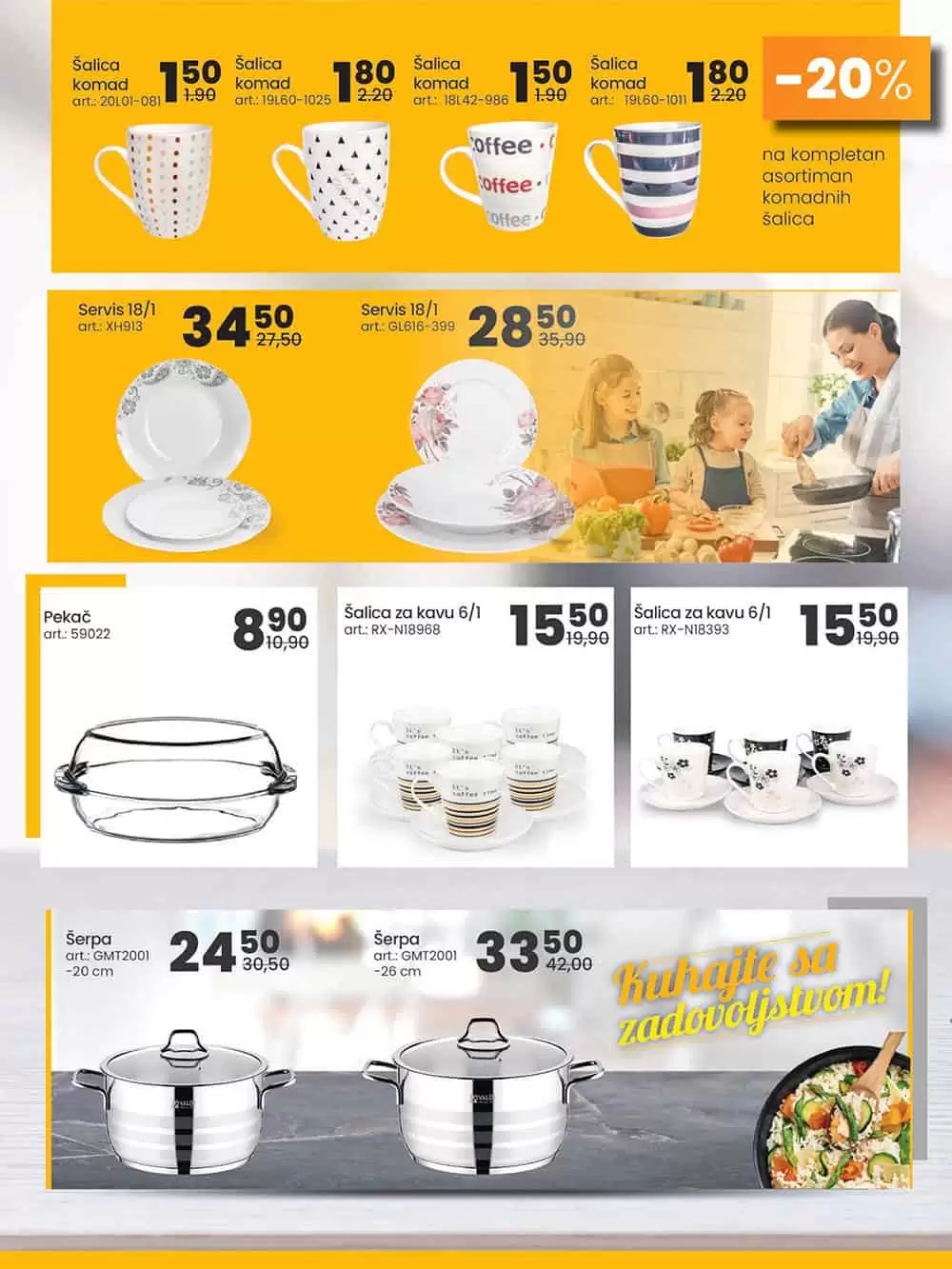 kuhinjski pribor i posudje.