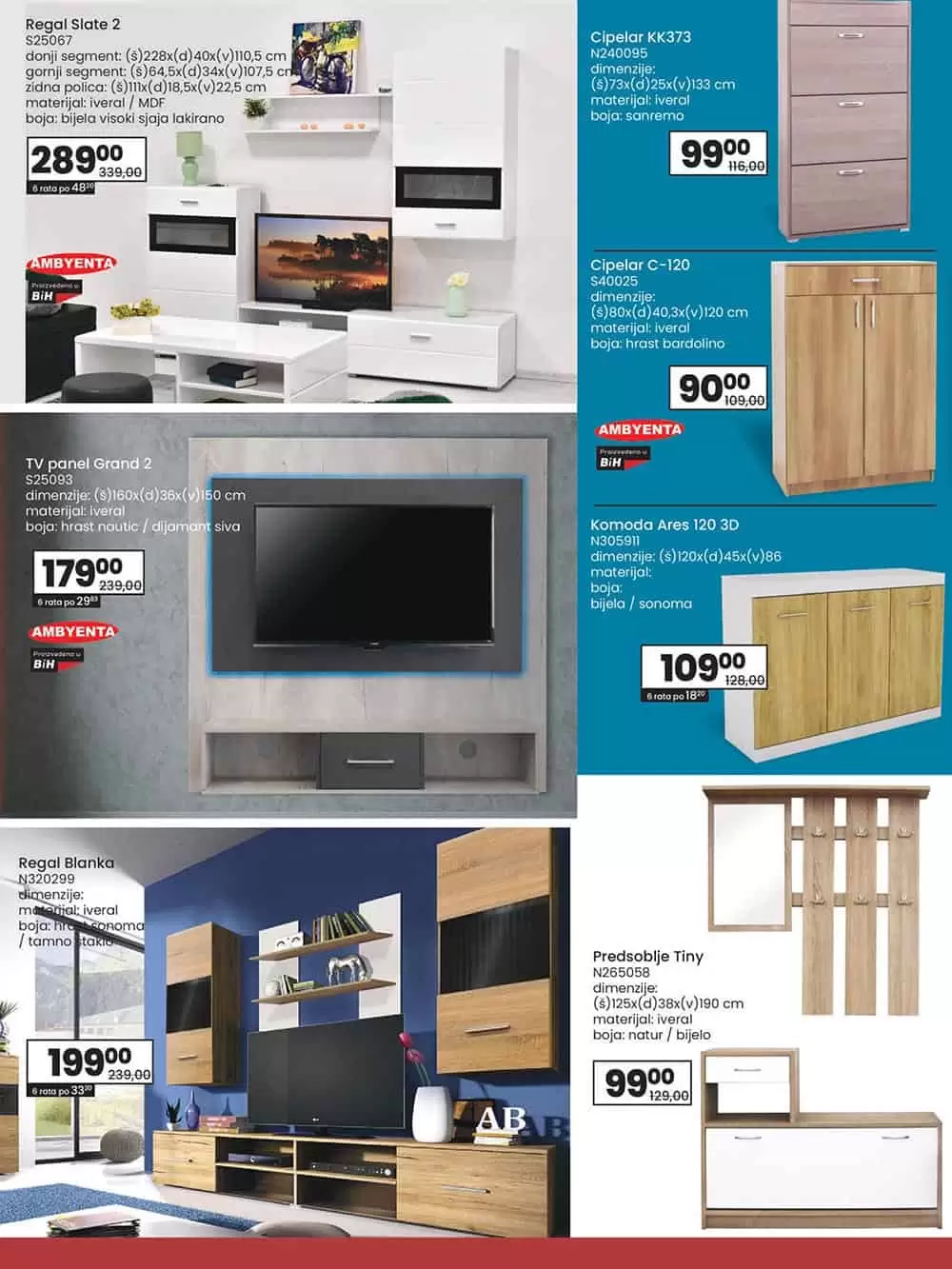 kamin. regal. polica.