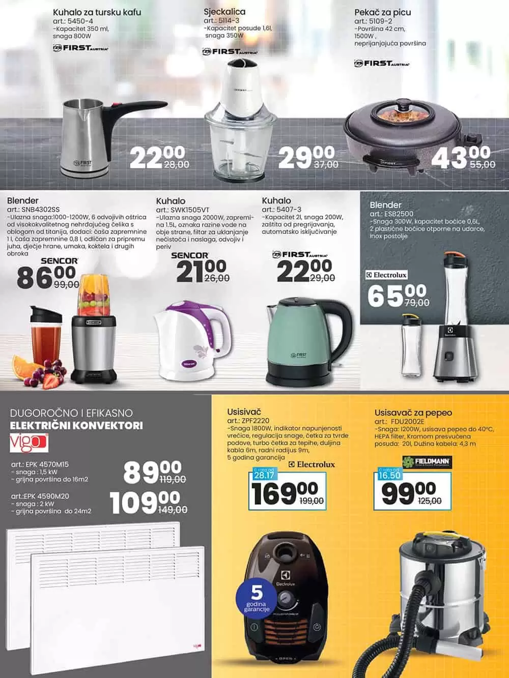 toster. kuhalo za vodu. blender.