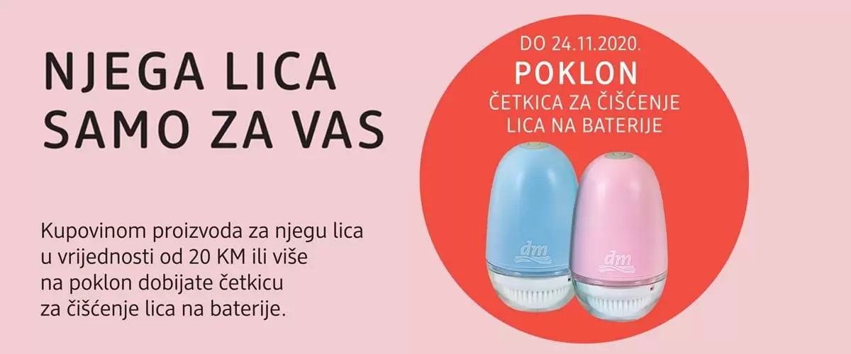 Njega lica samo za Vas. samo u dm drogeri markt, poklon masazer za lice.