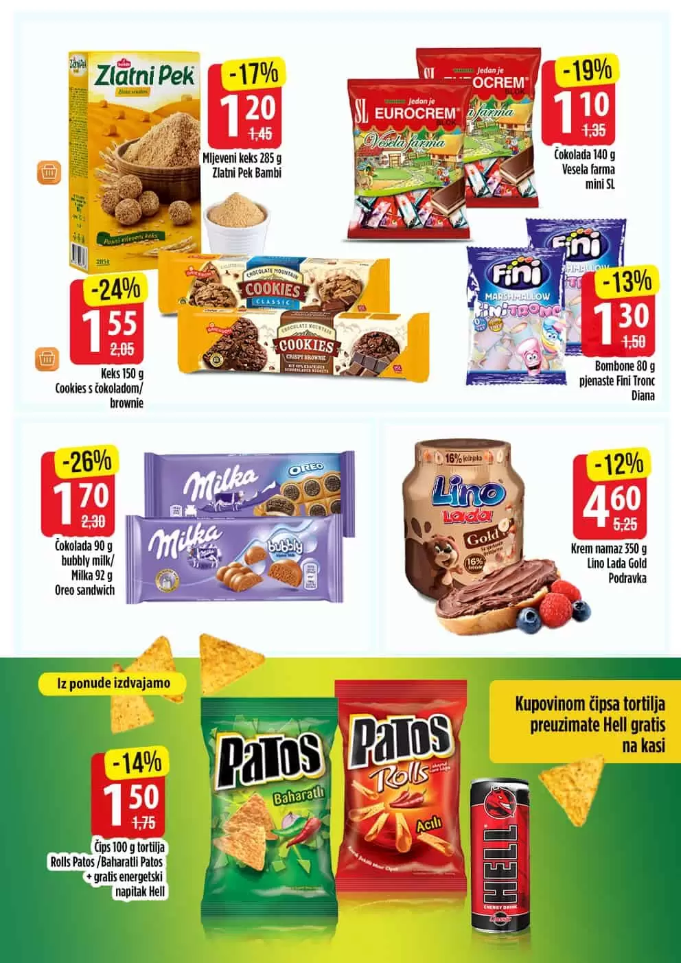 milka cokolada na snizenju. lino krem namaz. bingo akcijski katalog. snizenje. popust. akcija. snizeno.