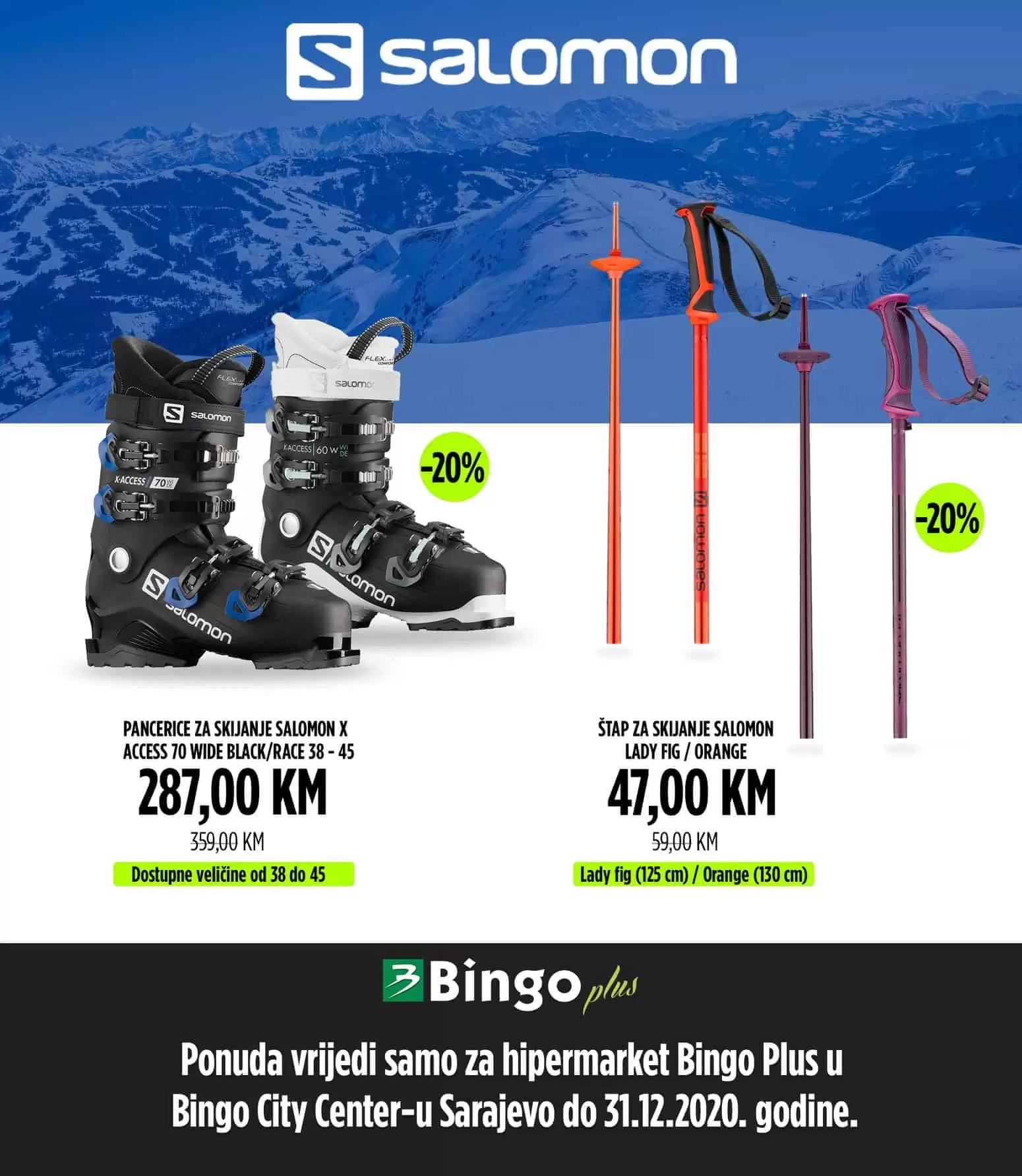 pancerice. skije. skijaska oprema- bingo katalog. bingo tuzla.snizenje. akcija. popust.