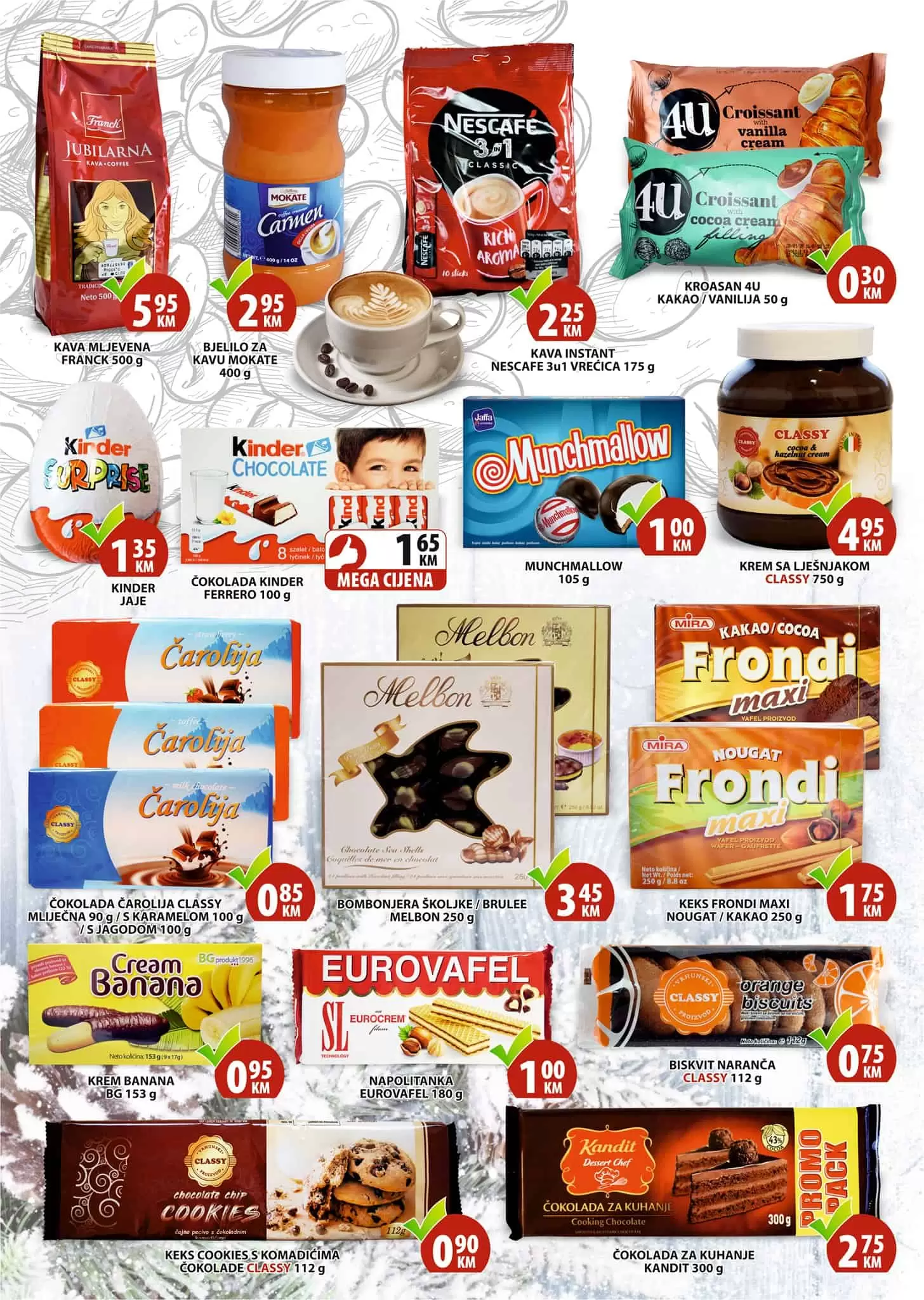 mega diskont super akcija. mega doskont snizenje. yimor super cijene. akcija. popusti. katalozi.  kinder cokolada. kinder jaje/ 