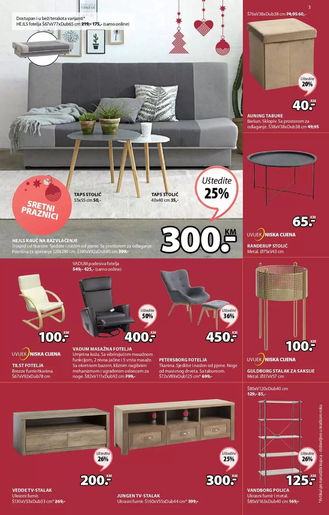 Jysk akcijski katalog. letak. snizeno. snizenje. popust. usteda. usteda novca. 