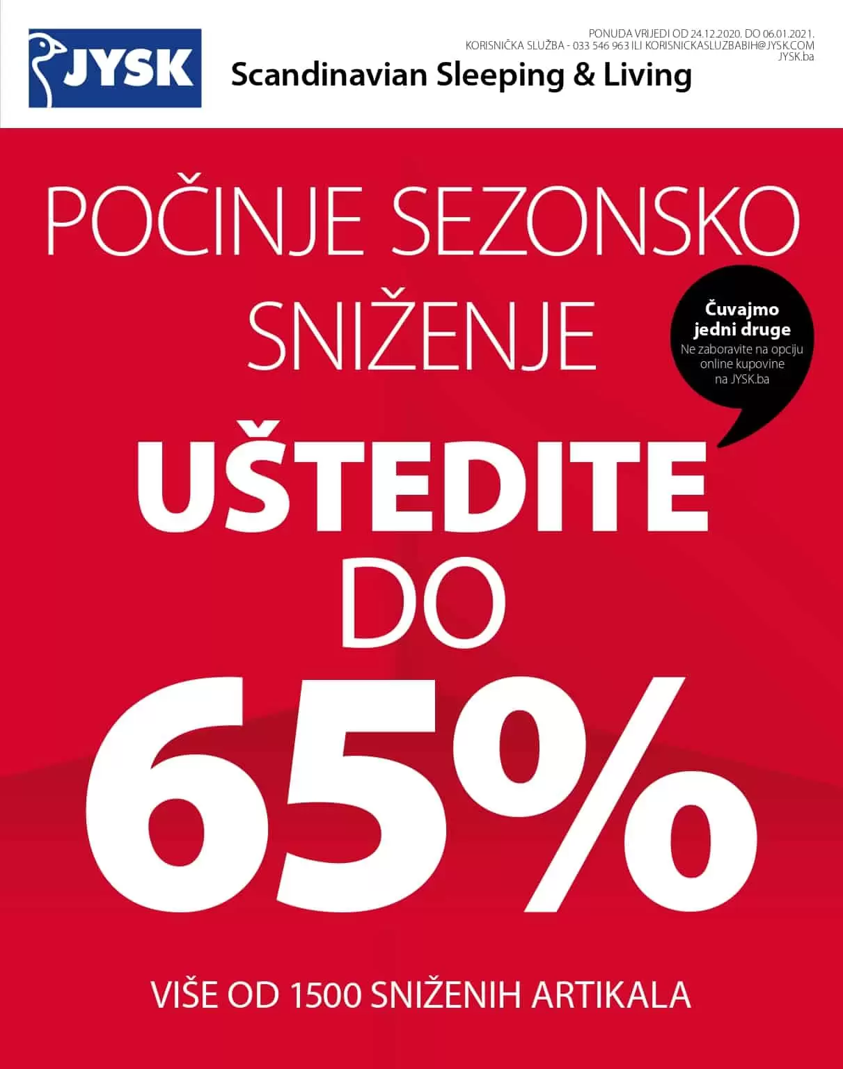 Jysk akcijski katalog. korona virus. snizenje. akcija. popust. 