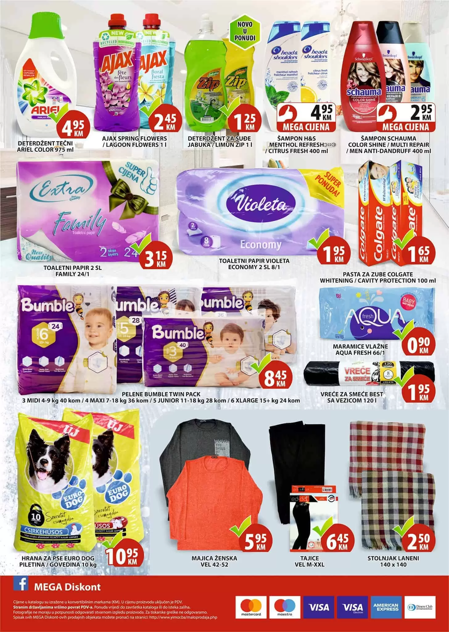 mega diskont super akcija. mega doskont snizenje. yimor super cijene. akcija. popusti. katalozi. kinder cokolada. kinder jaje/