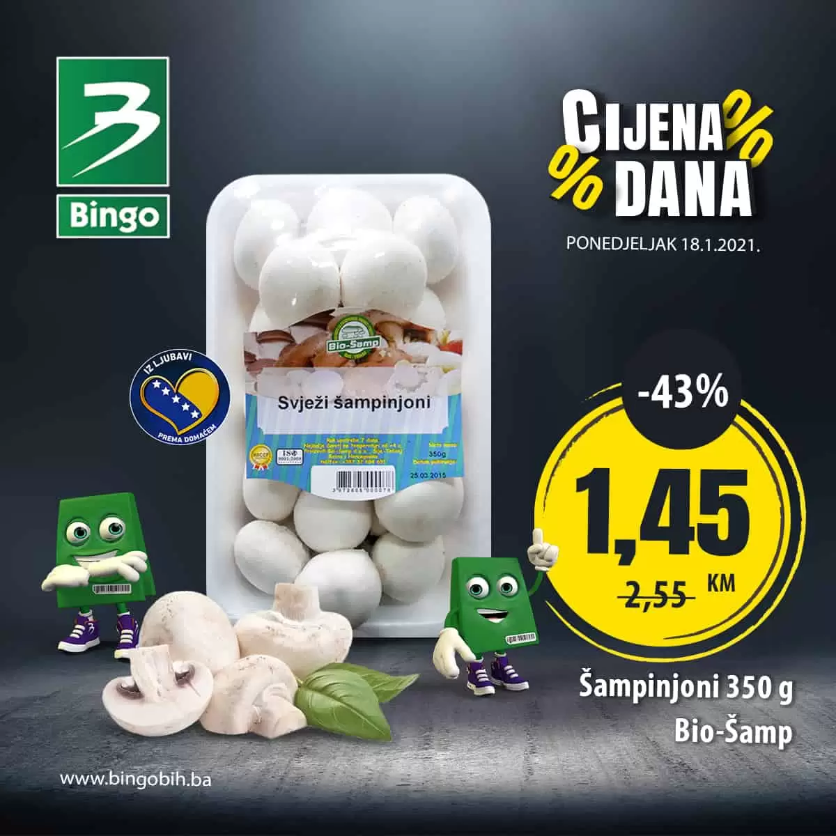 bingo cijena dana 18.01.2021. godine