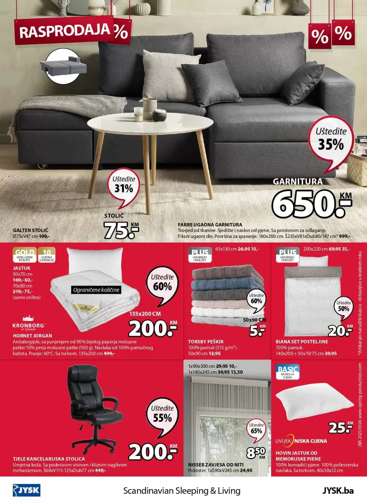 JYSK akcijski katalog. snizenje. popust. akcija. popusti. online kupovina. covid 19. korona virus.