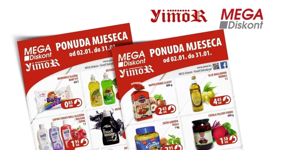 mega diskont super akcija. mega doskont snizenje. yimor super cijene. akcija. popusti. katalozi. najbolje cijene bez dileme
