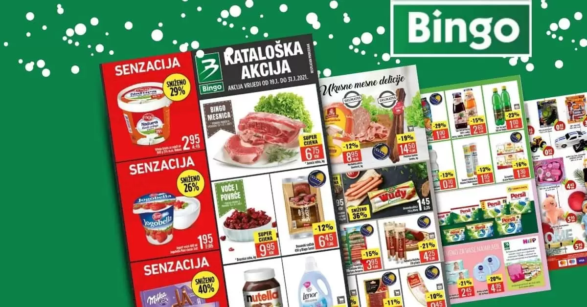 Bingo super akcija. bingo kljad dobrih cijena. snizeno. akcija. popust.