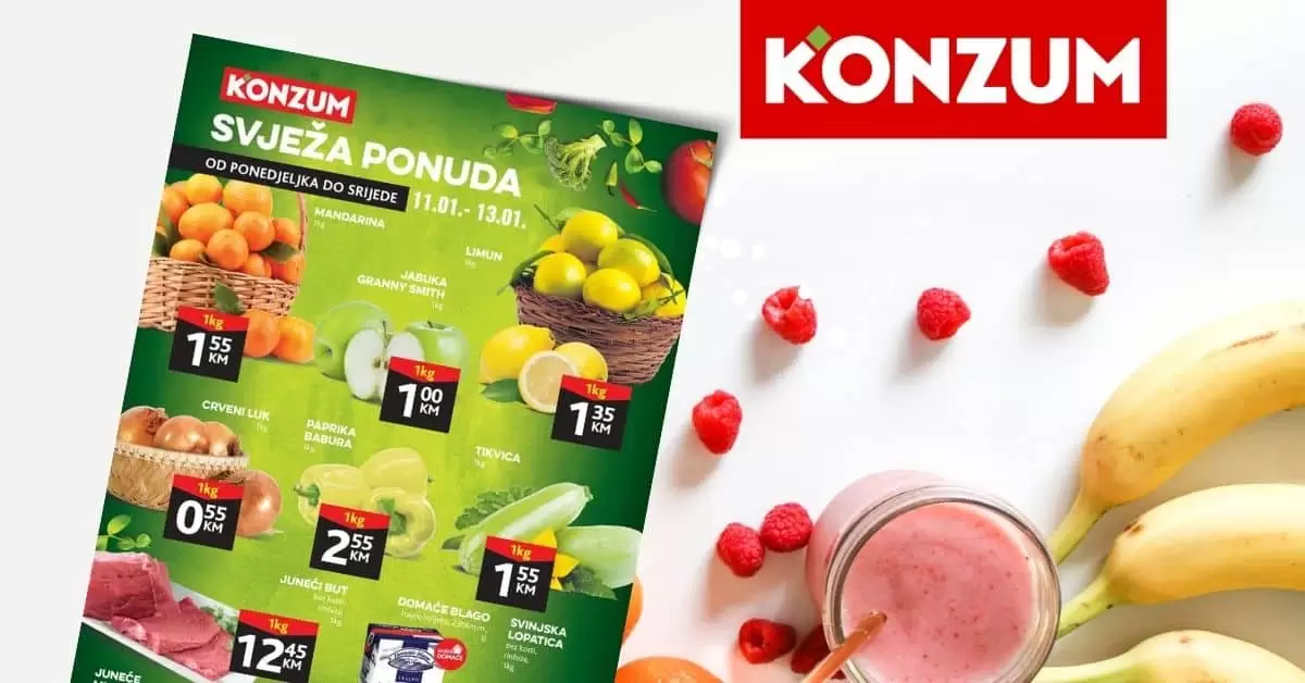 Konzum akcijski katalog. korona virus. snizenje. akcija. popusti. snizeno.