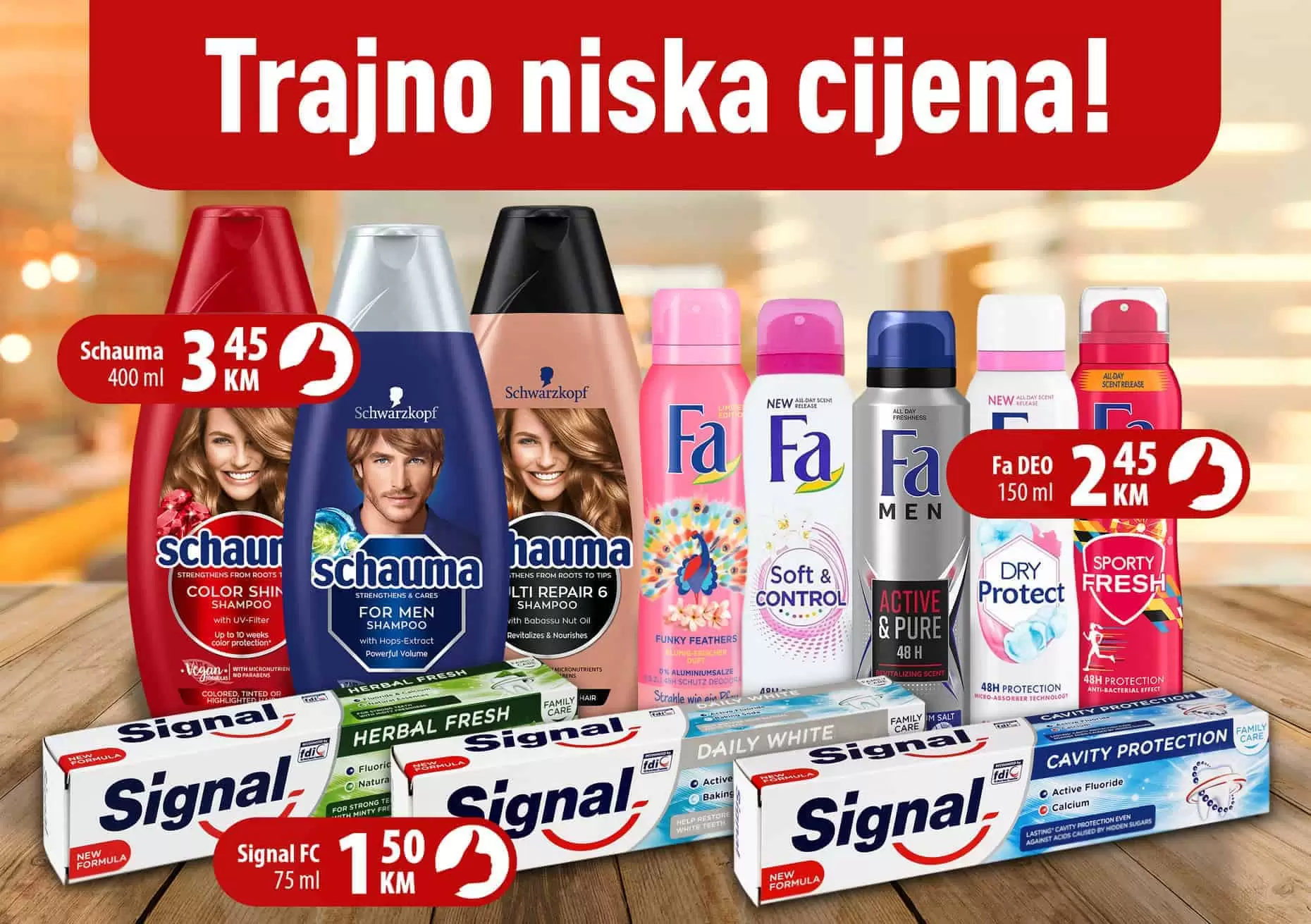 schauma sampon. fa deo.
