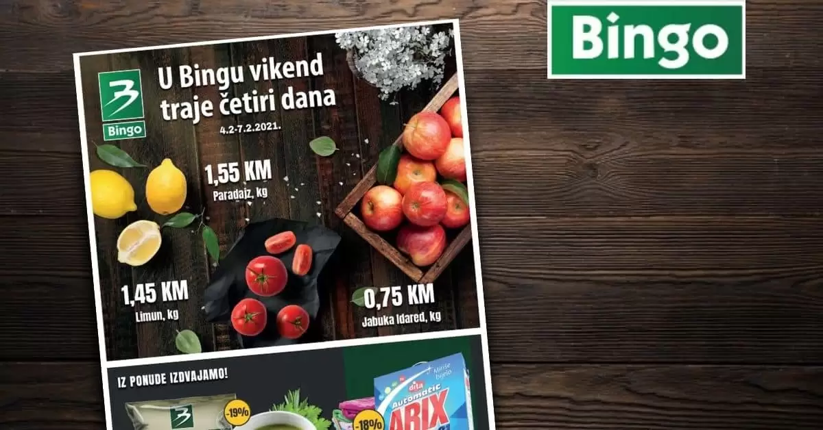 bingo akcijski katalog. snizenje. popust. akcija. snizeno.