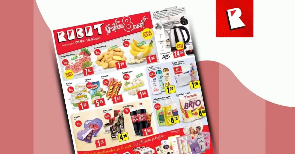 Robot akcijski katalog. robot katalog. kataloska akcija. snizenje. popust.