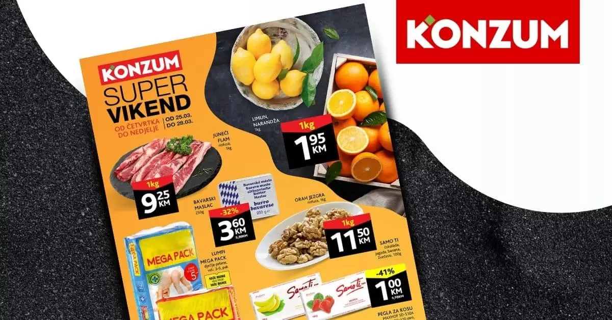 Konzum akcijski katalog. konzum snizenje. konzum akcija. snizeno. popust. katalog.