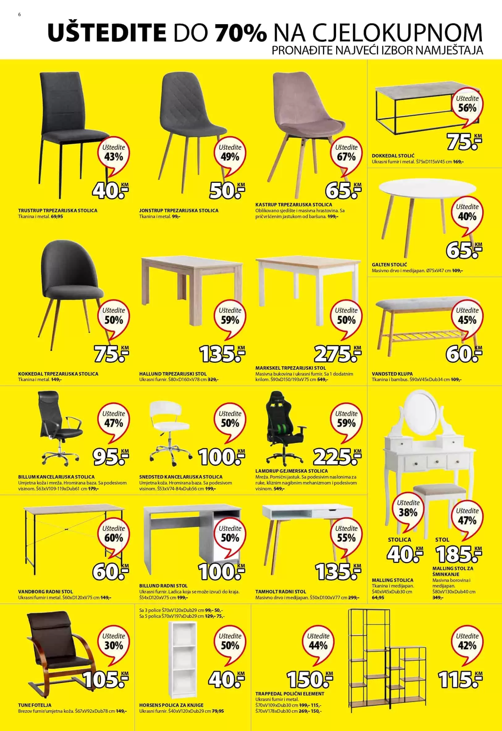 Jysk akcijski katalog. letak. snizeno. snizenje. popust. usteda. usteda novca.