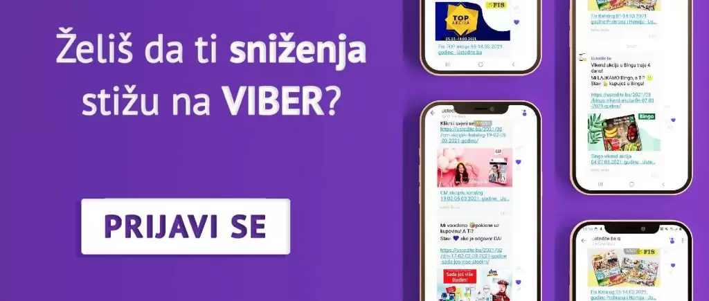 Želis da ti sniženja stižu na VIBER? Prijavi se!