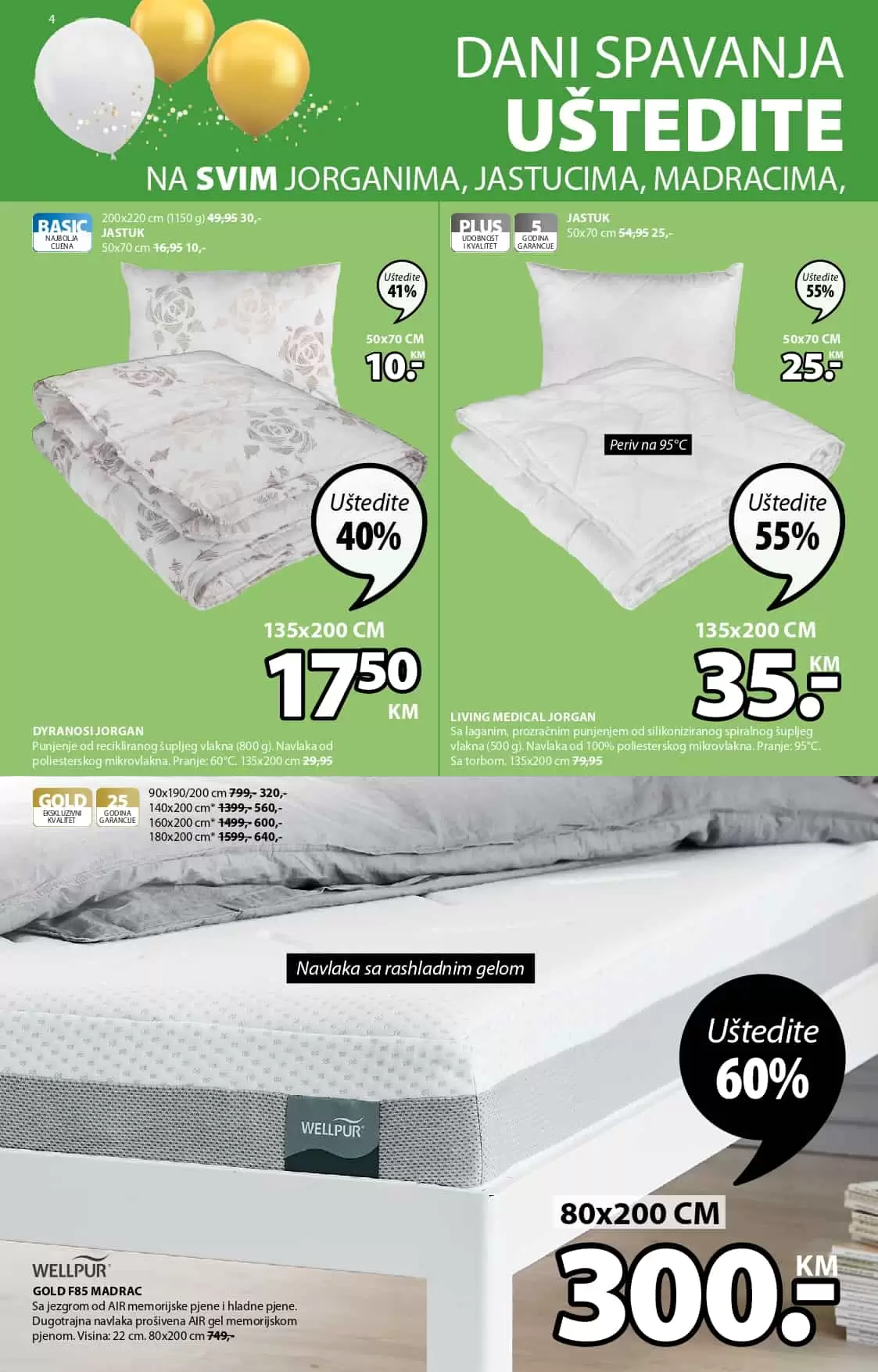 Jysk akcijski katalog. letak. snizeno. snizenje. popust. usteda. usteda novca.