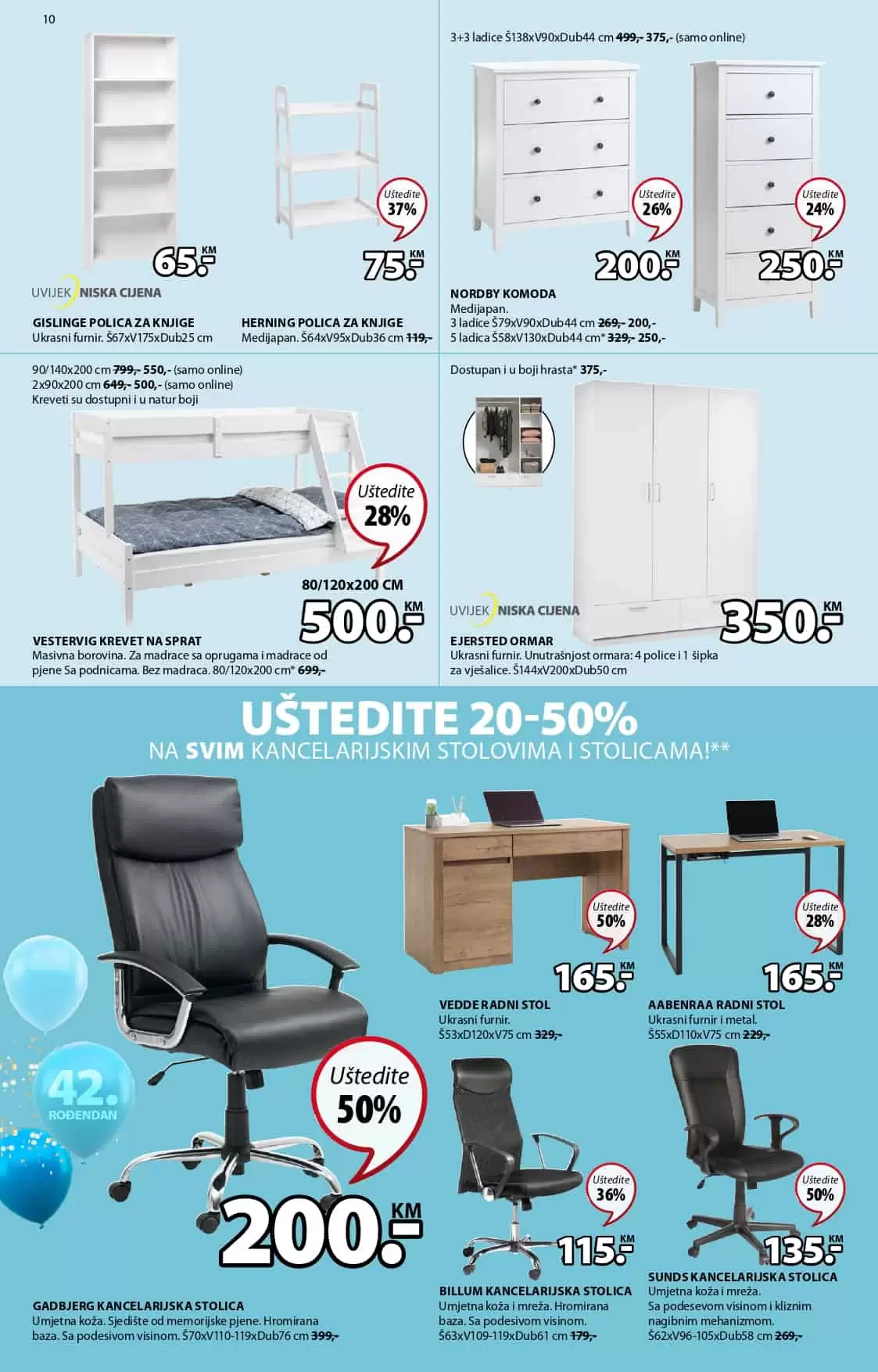 Jysk akcijski katalog. letak. snizeno. snizenje. popust. usteda. usteda novca.