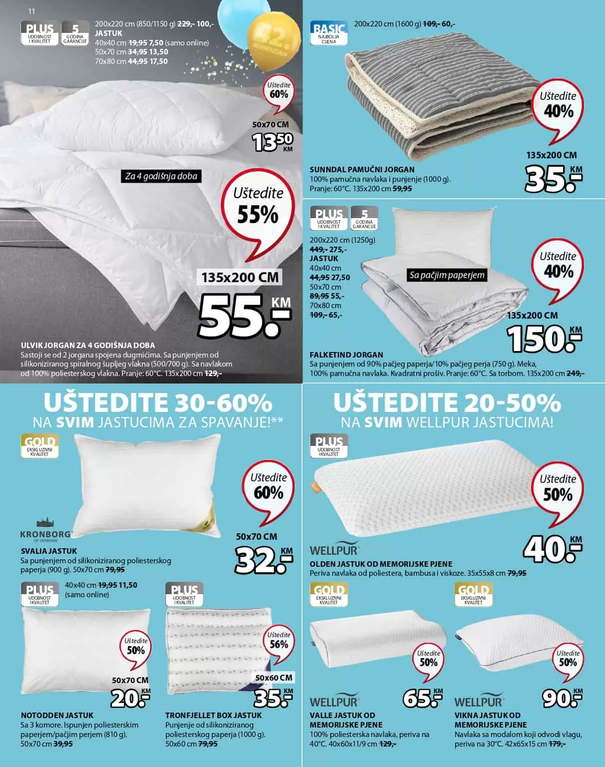 Jysk akcijski katalog. letak. snizeno. snizenje. popust. usteda. usteda novca. 