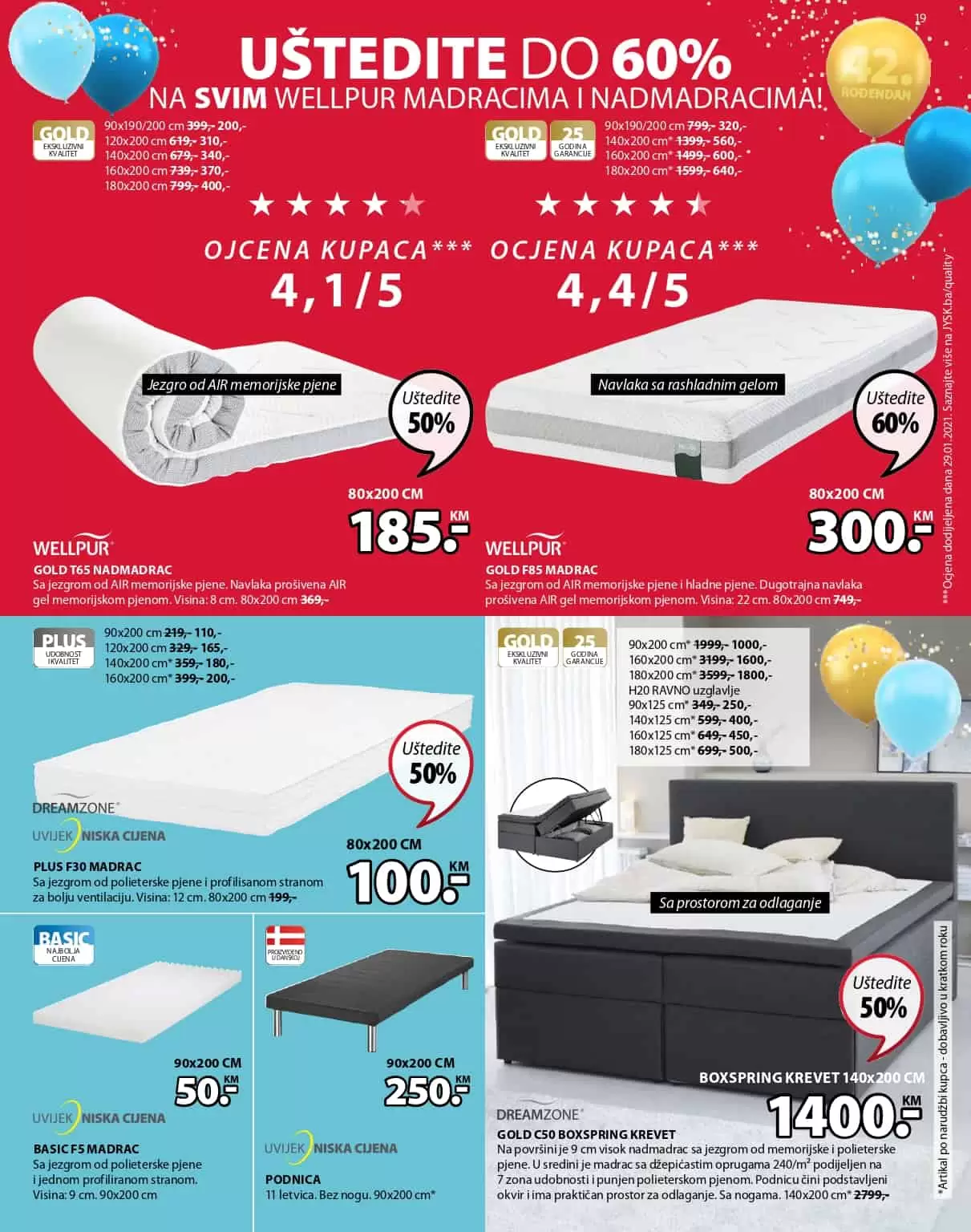 Jysk akcijski katalog. letak. snizeno. snizenje. popust. usteda. usteda novca.