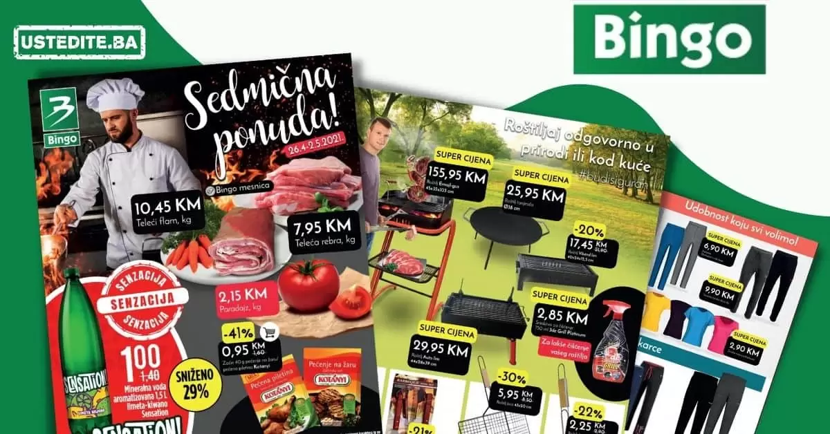 Bingo super akcija. bingo kljad dobrih cijena. snizeno. akcija. popust.