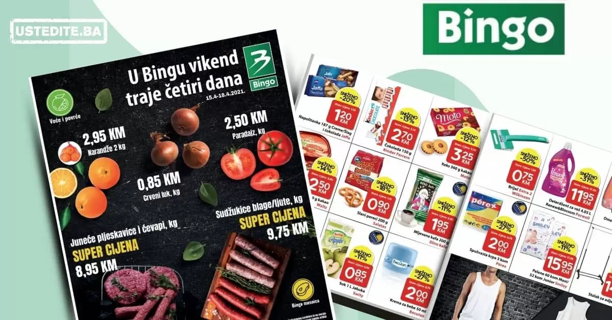 Bingo super akcija. bingo kljad dobrih cijena. snizeno. akcija. popust.