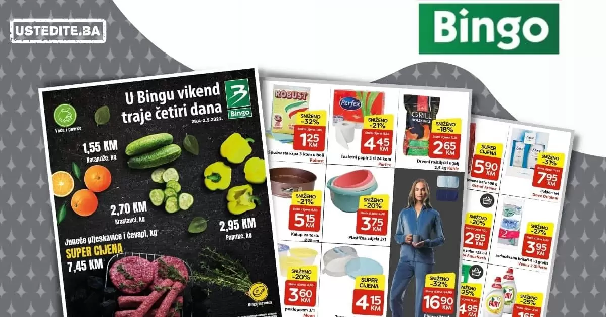 Bingo super akcija. bingo kljad dobrih cijena. snizeno. akcija. popust.