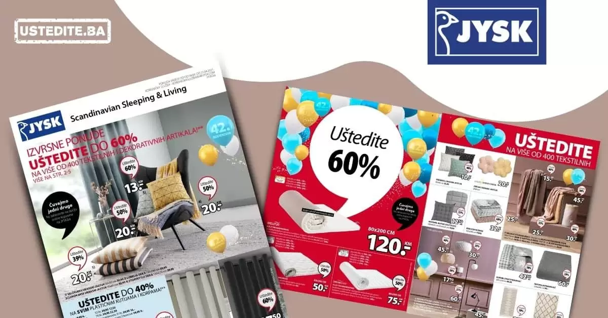 JYSK akcijski katalog. snizenje. popust. akcija. popusti. online kupovina. covid 19. korona virus.