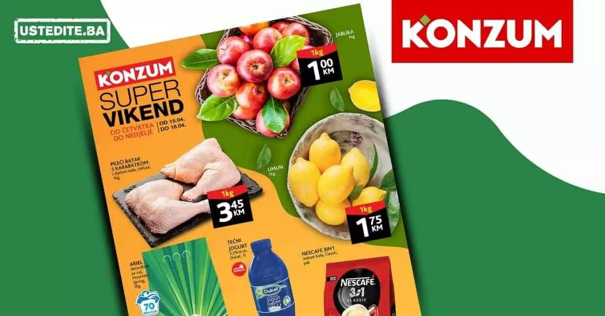 Konzum akcijski katalog. korona virus. snizenje. akcija. popusti. snizeno.