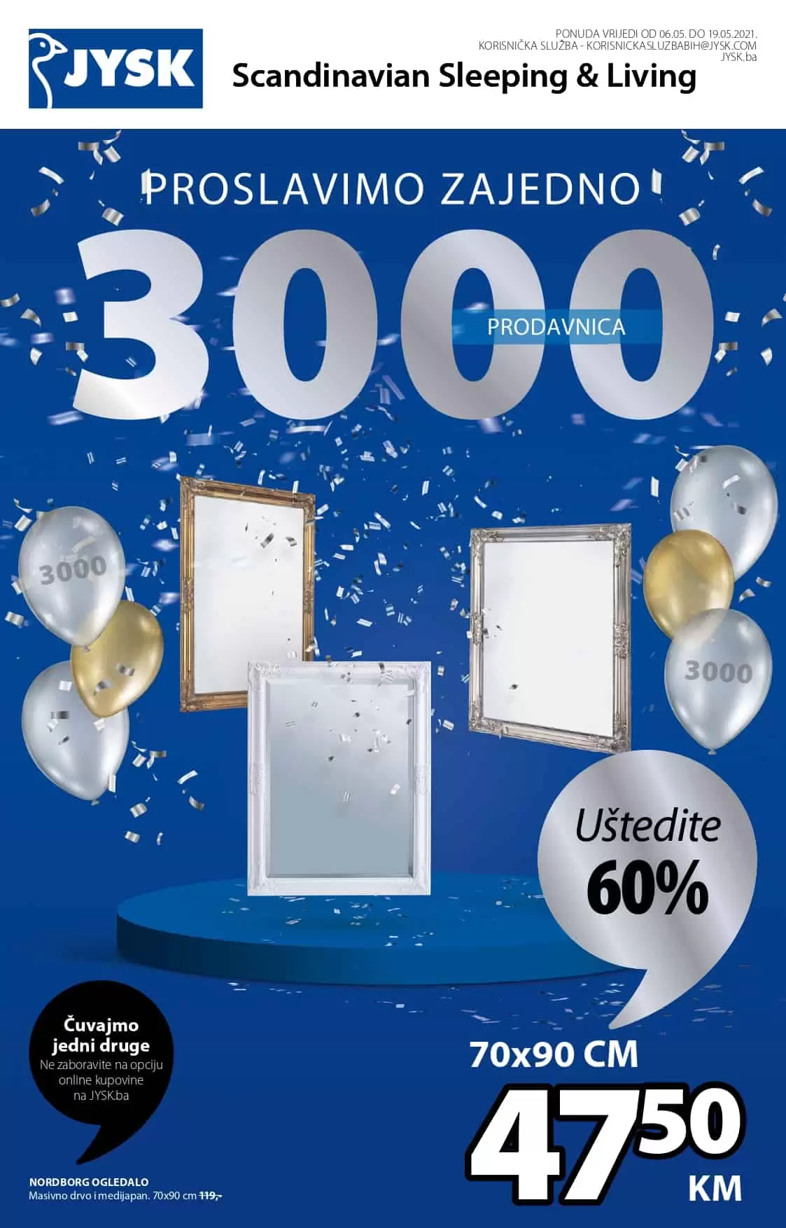 Jysk akcijski katalog. letak. snizeno. snizenje. popust. usteda. usteda novca. 