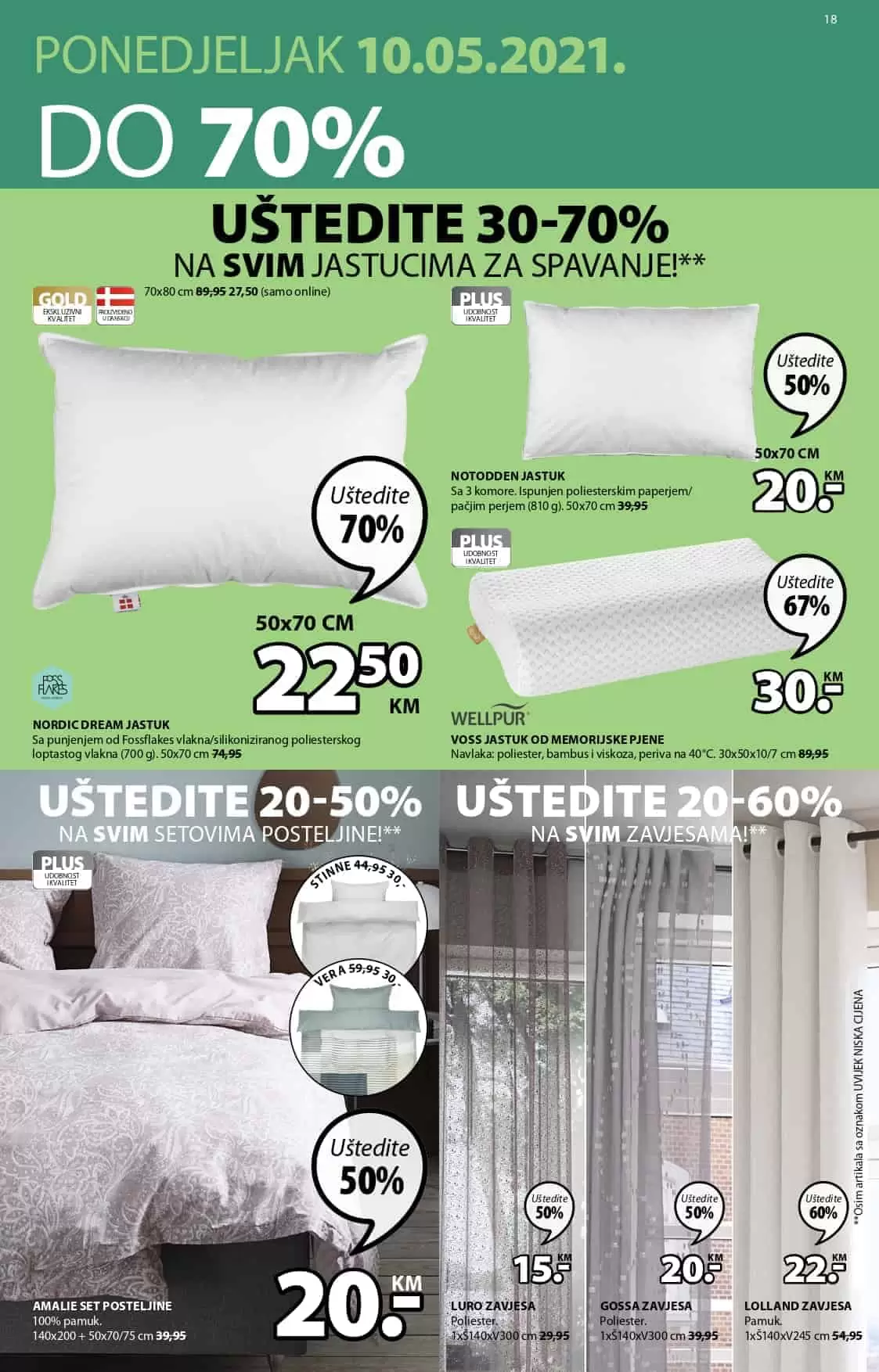 Jysk akcijski katalog. letak. snizeno. snizenje. popust. usteda. usteda novca. 