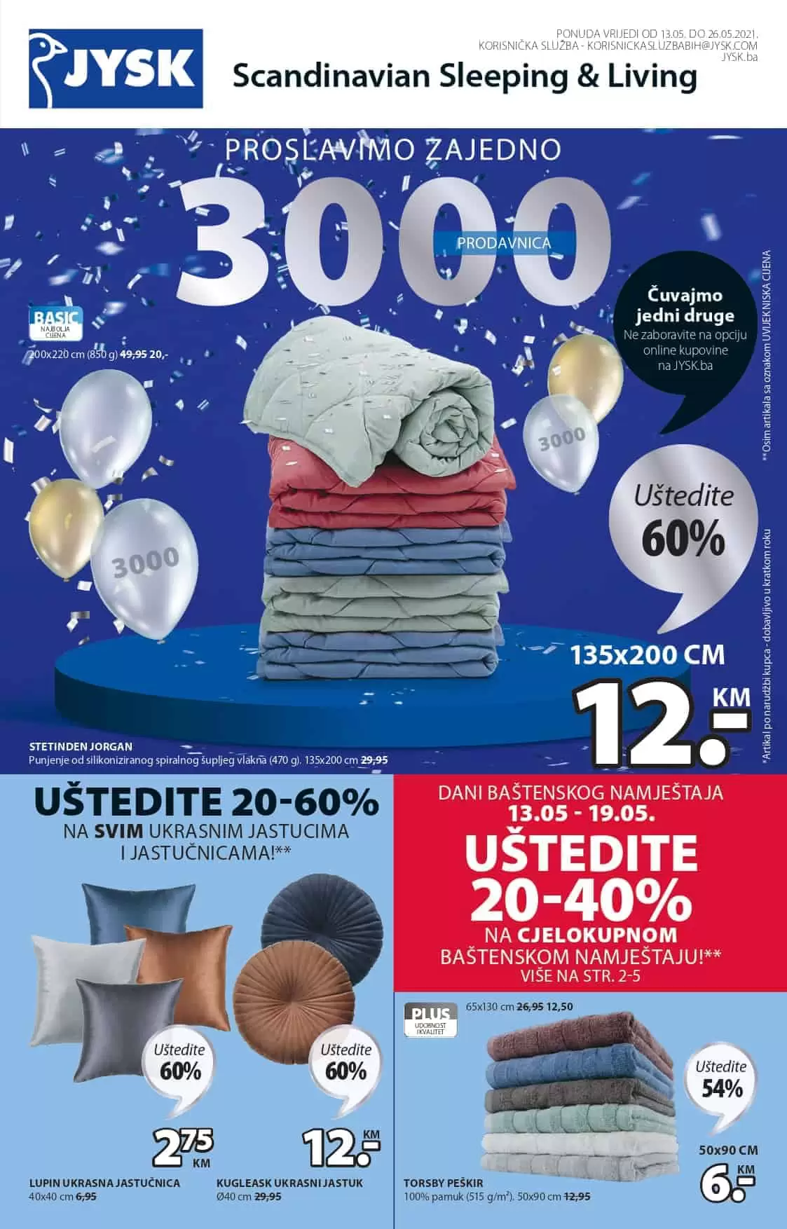 Jysk akcijski katalog. letak. snizeno. snizenje. popust. usteda. usteda novca. 