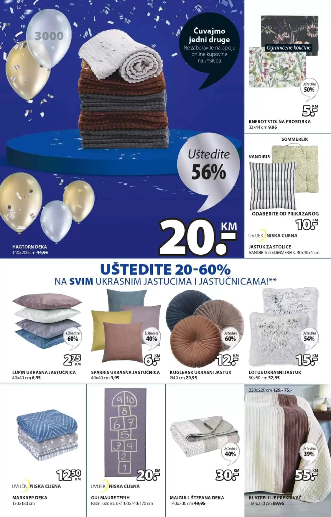 Jysk akcijski katalog. letak. snizeno. snizenje. popust. usteda. usteda novca. 