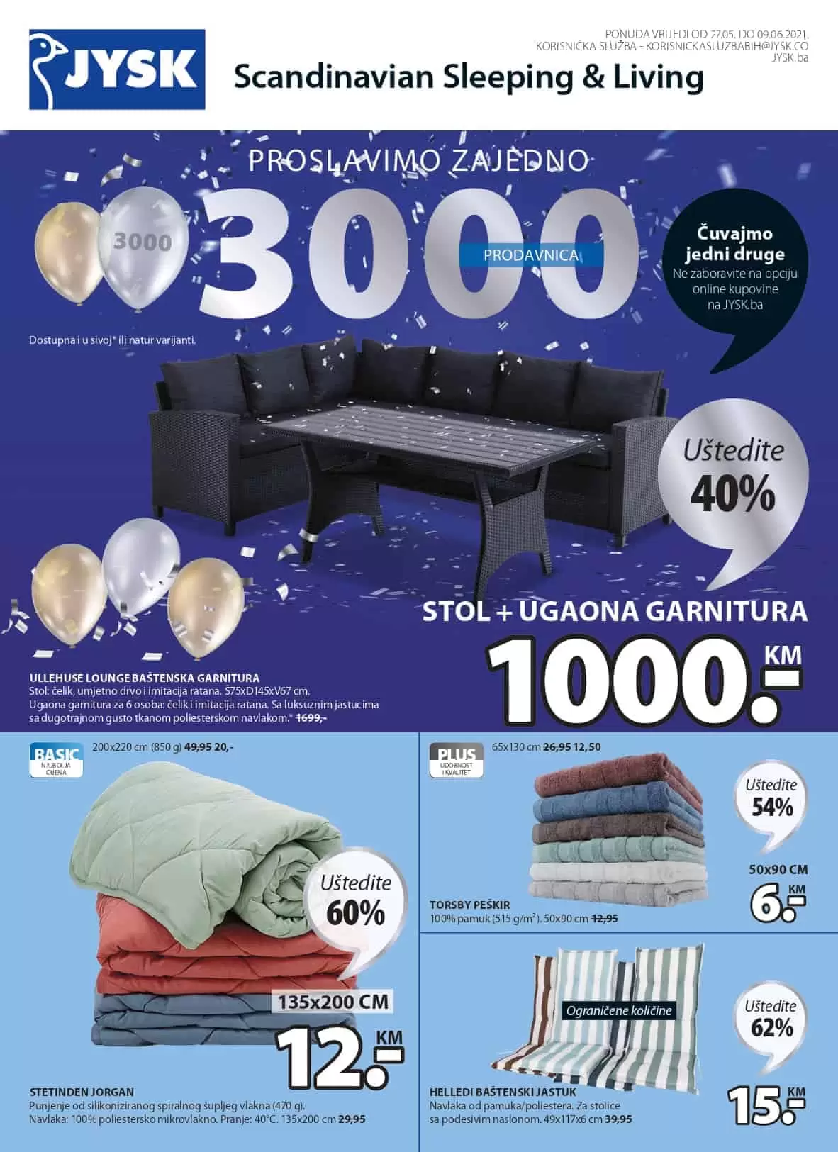 Jysk akcijski katalog. letak. snizeno. snizenje. popust. usteda. usteda novca.