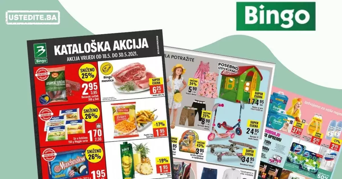 Bingo super akcija. bingo kljad dobrih cijena. snizeno. akcija. popust.