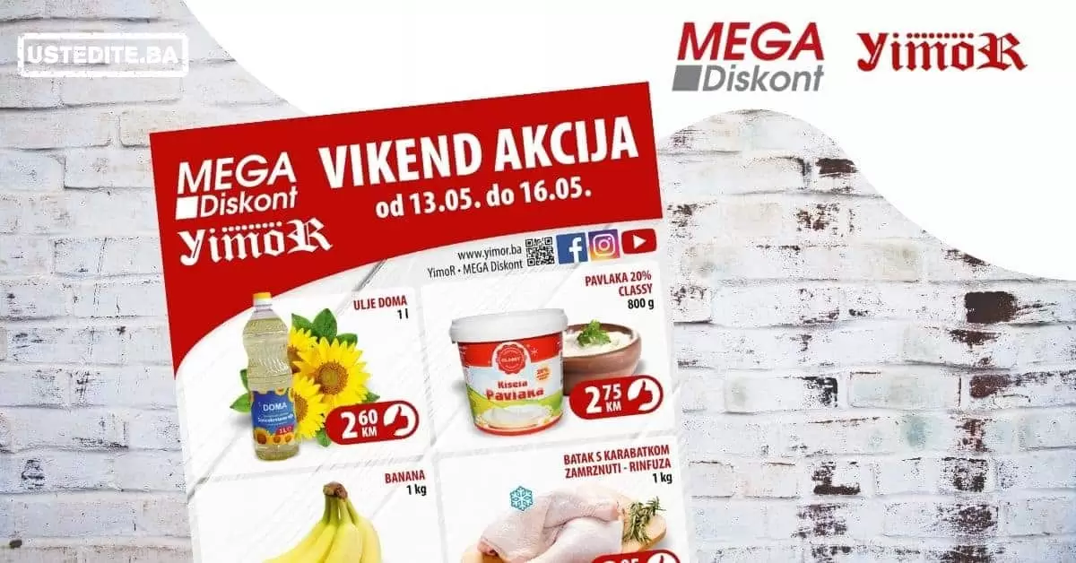 mega diskont super akcija. mega diskont snizenje. yimor super cijene. akcija. popusti. katalozi. najbolje cijene bez dileme