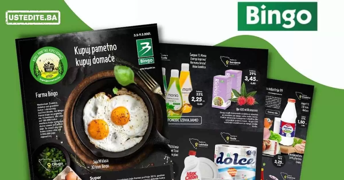 Bingo super akcija. bingo kljad dobrih cijena. snizeno. akcija. popust.