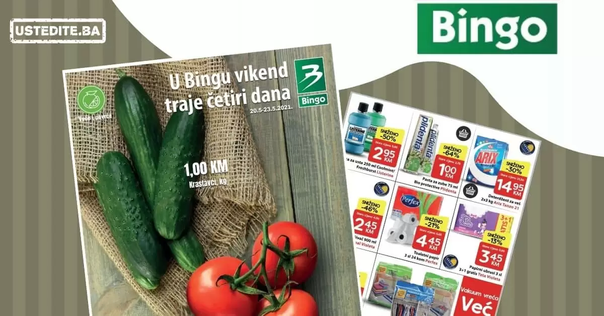 Bingo super akcija. bingo kljad dobrih cijena. snizeno. akcija. popust.