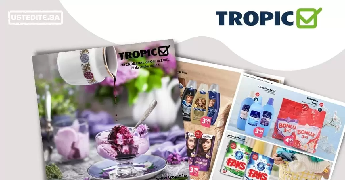 tropic. moj market. akcija. katalog. snizenje. snizeno, ustedite. popust. akcijski katalog. korona virus.